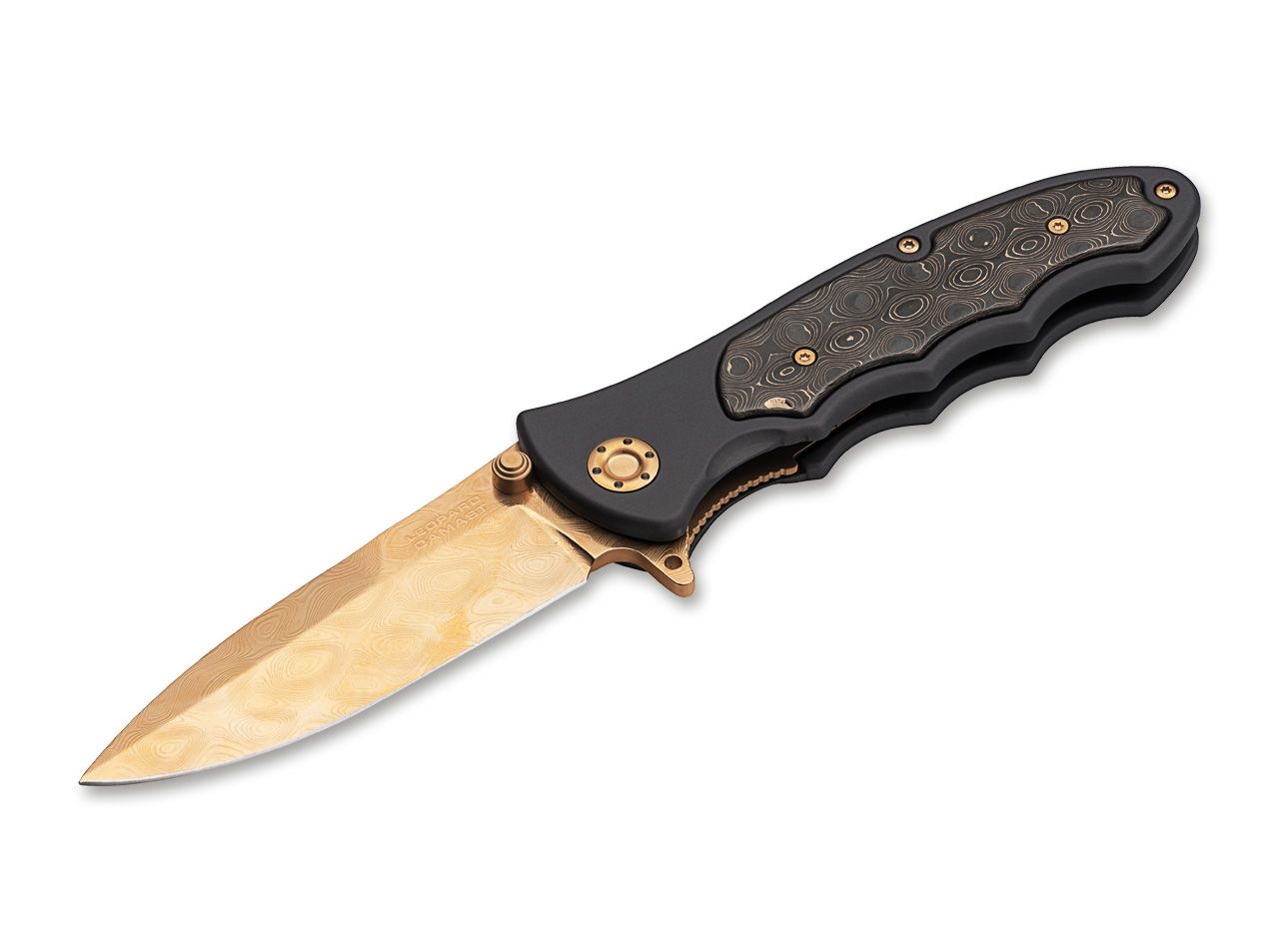 Leopard-Damast III Gold Taschenmesser Edelversion